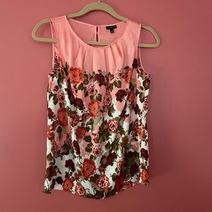 Floral Sleeveless Top - Pink and Red